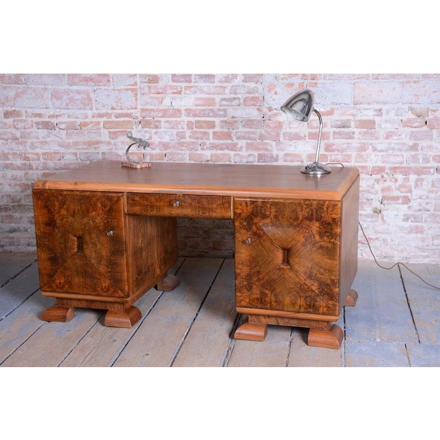 Art Deco Writing Desk in Mahogany & Walnut, Czech, 1920s For Sale - Image 16 of 18