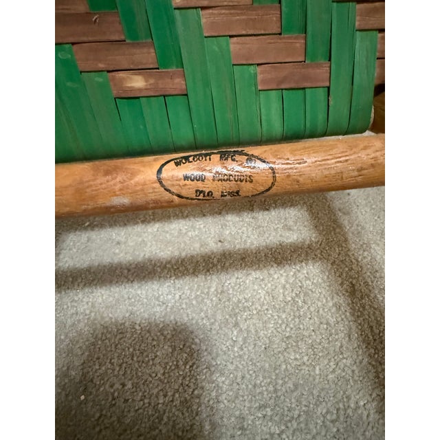 Brown Antique Child’s Rocking Chair c.1905–1925 – Wolcott Mfg. Co., Indiana – Original Paint & Maker’s Stamp For Sale - Image 8 of 12