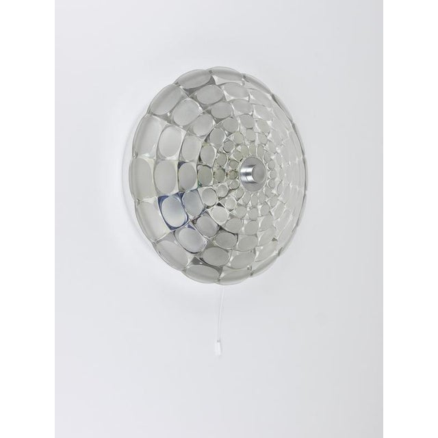 1970s Large Round Op Art Glass Flush Mount from Peill & Putzler, 1970s For Sale - Image 5 of 17