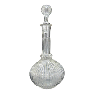 Antique Victorian Blown Glass Liquor or Water Decanter Hot Air Balloon Bottle