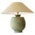 Beige Large Pistachio Green Ceramic Table Lamp with Silk Lampshade attributed to R. Houben, 1970s For Sale - Image 8 of 8