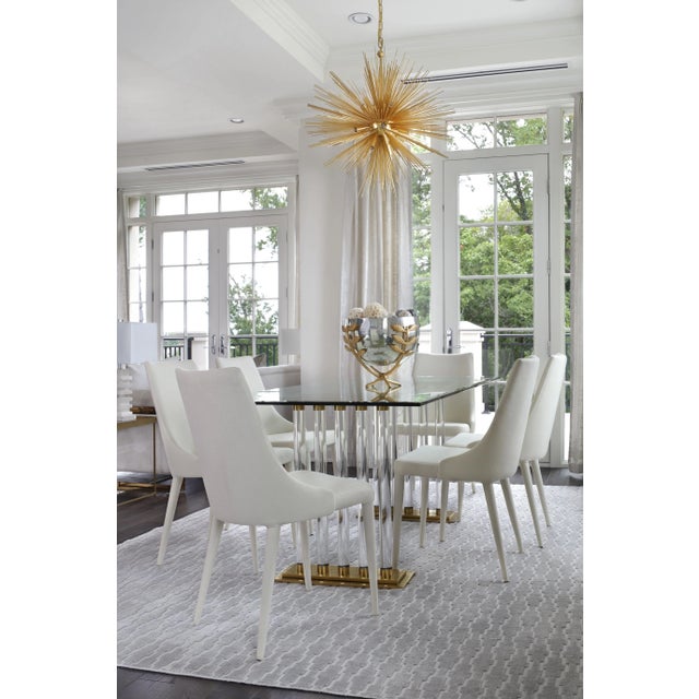 Metal 19''H Leather Side Chair in White - a Pair For Sale - Image 7 of 8