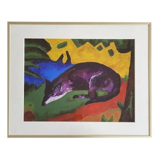 Cora De Groot, Fox, Gouache on Paper, 1970s, Framed For Sale