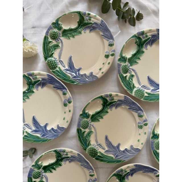 Asparagus Plates in Earthenware with Paris Decor from Au Bain-Marie, Set of 8 For Sale - Image 3 of 4