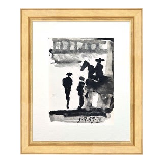 1960s Pablo Picasso Toros Y Toreros 7 Dated 5/7/59 Framed For Sale
