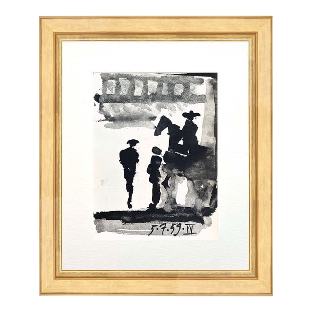 1960s Pablo Picasso Toros Y Toreros 7 Dated 5/7/59 Framed For Sale