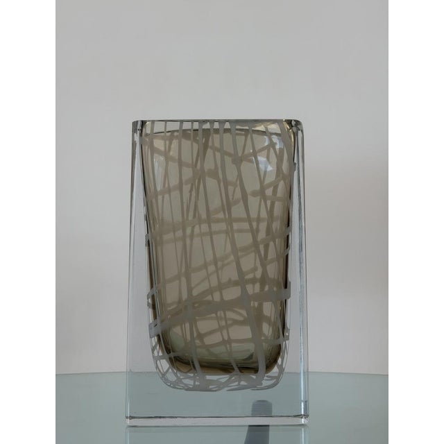Murano glass vase by Roberto Beltrame, 1990s This piece has an attribution mark, I am sure that it is completely authentic...