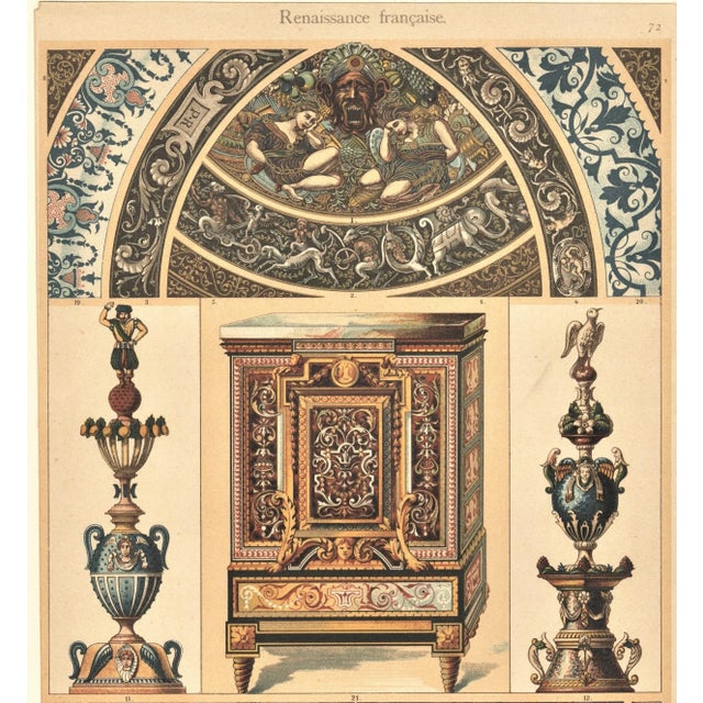 Renaissance French 1900 Chromolithograph Design-French Renaissance For Sale - Image 3 of 5