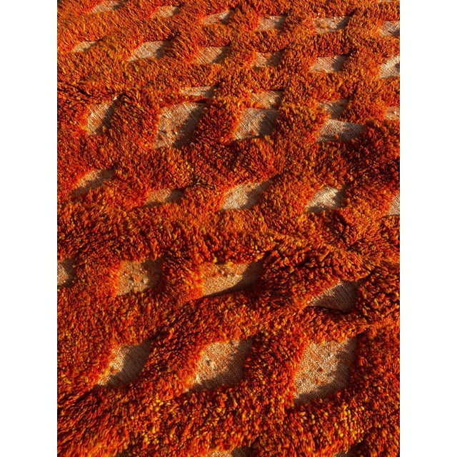 2020s Orange Moroccan Wool Rug For Sale - Image 5 of 12