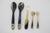 Vintage Natural Horn Sterling Silver Floral Mounted Caviar Serving Spoon Set of 5 For Sale - Image 12 of 13