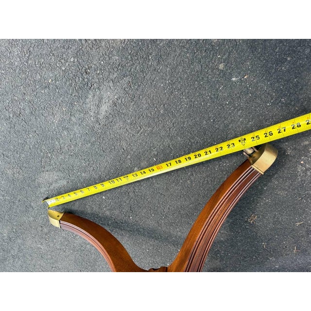 Late 20th Century Baker Furniture Federal Style Inlaid Mahogany Two-Drawer Pedestal Base Drum Table Side Table For Sale - Image 13 of 17