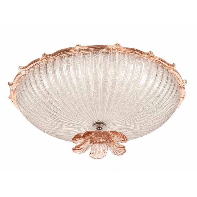 Pink Murano Glass Ceiling Light, 1980s For Sale - Image 3 of 12