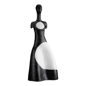 Ceramic Black and White Figure Sculpture