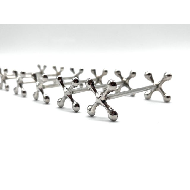 Silver Vintage Space Age Silver-Plated Knife Rest Jacks from WMF, 1960s, Set of 6 For Sale - Image 8 of 18