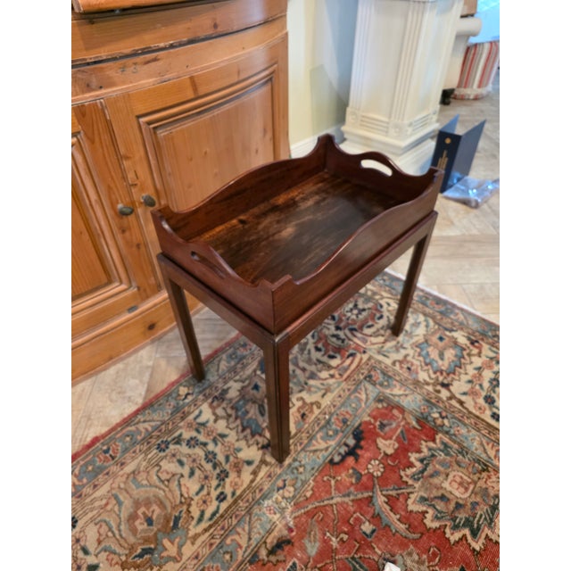 Traditional Georgian Style Mahogany Tray Table For Sale - Image 3 of 10