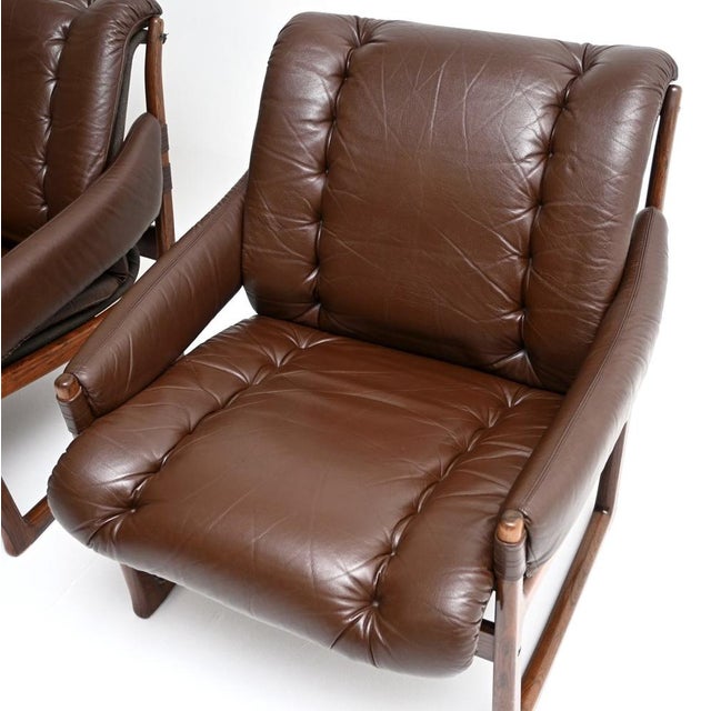 Vintage Armchairs by Torbjorn Afdal for Bruksbo, 1970, Set of 2 For Sale - Image 9 of 11