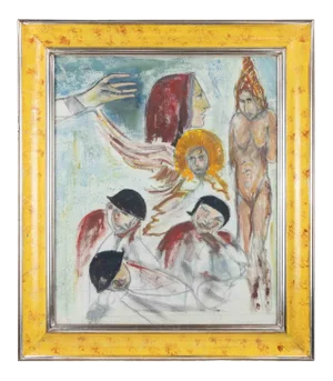 Sirio Pellegrini, Characters, Mixed Media on Paper, 1960