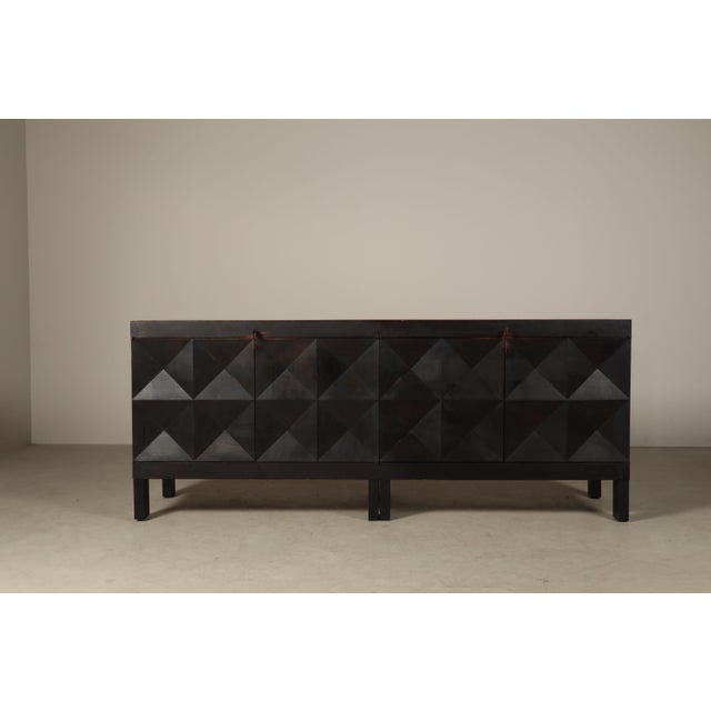 Brutalist Ebonized Sideboard by Jean Batenburg for Mi Belgium, 1960s For Sale - Image 17 of 18