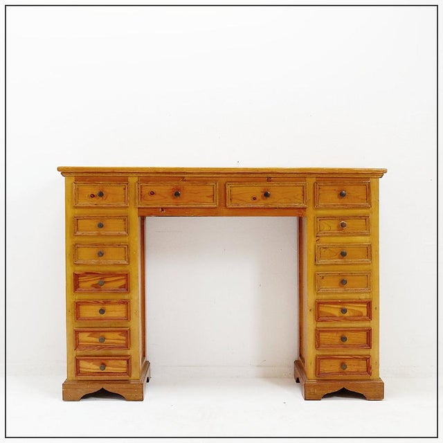 English Pedestal Apothecary Cabinet in Pine, Early 20th Century For Sale - Image 16 of 17