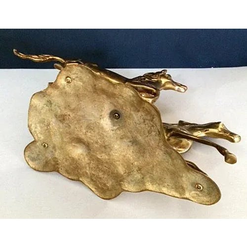 1970's Western, Equestrian Solid Brass Galloping Horses Figurine For Sale In Phoenix - Image 6 of 7