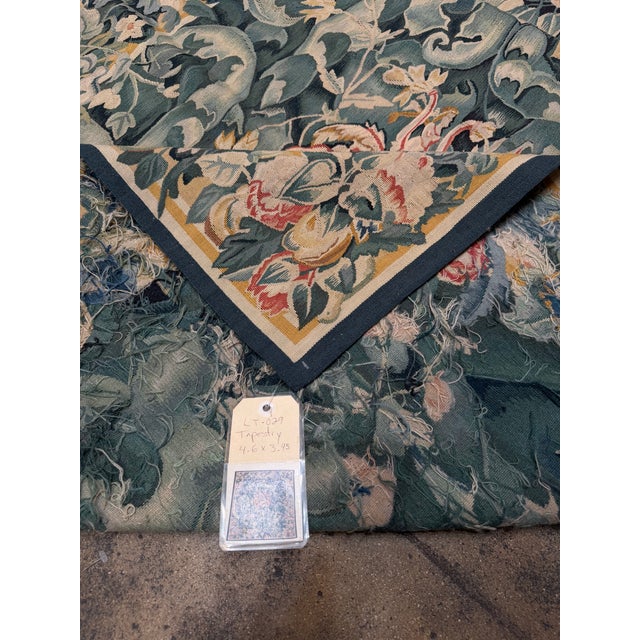 Green Vintage European Coat of Arms Botanical Tapestry For Sale - Image 8 of 8