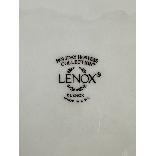 Ceramic Lenox Holiday Hostess Ivory Gold Rim 12.5" Punch Bowl - Mint Condition For Sale - Image 7 of 7