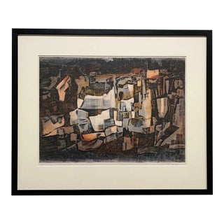 Fiorini Abstract Etching Aquatint 55/100 SF Michael Thompson Gallery Framed For Sale