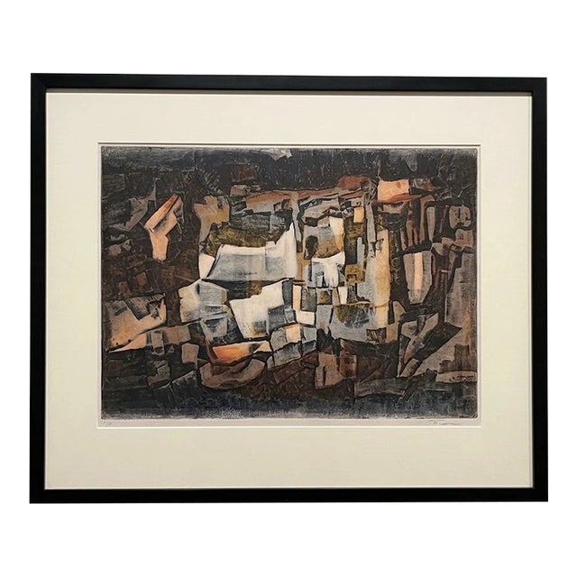 Fiorini Abstract Etching Aquatint 55/100 SF Michael Thompson Gallery Framed For Sale
