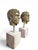 Metal Italian Artist, Pair of L Bronze Roman Emperor Heads on Marble Pedestals, 1950, Bronze For Sale - Image 7 of 11