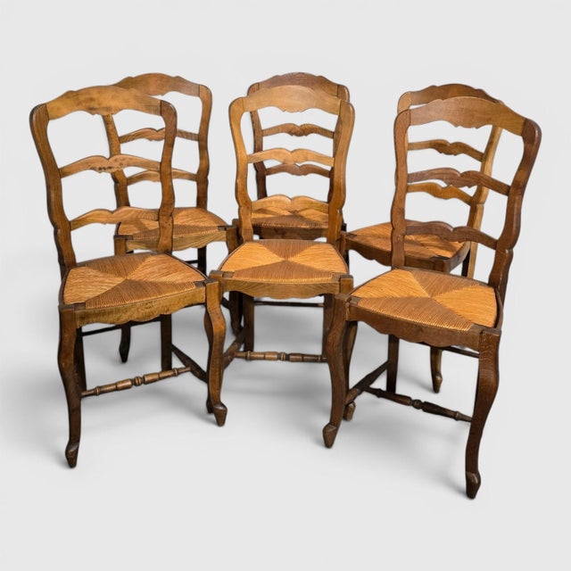 French Rustic Farmhouse Dining Chairs, 1900, Set of 6 For Sale - Image 11 of 11