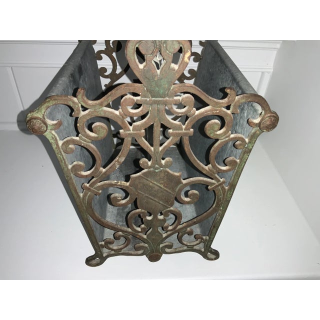 Handcrafted Art Deco Cast Iron & Galvanized Steel Magazine Rack/ Towel Holder/ Blankets/Throws Exceptional craftsmanship...