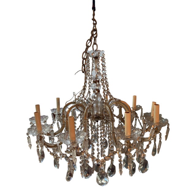 Mid-20th Century French/Baccarat Style Maria Theresa Chandelier. For Sale