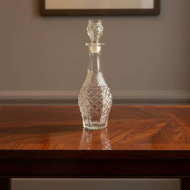Mid-Century Modern Vintage Anchor Hocking Wexford Decanter with Stopper and 14 Wine Clear Glasses - 15 pcs For Sale - Image 3 of 11