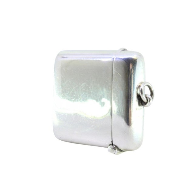 Silver Matchbox with Hanging Ring For Sale - Image 6 of 6