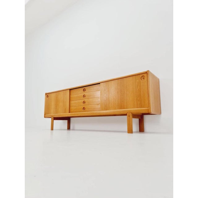 Brown Danish Oak Sideboard by H.W Klein for Bramin, 1960s For Sale - Image 8 of 17