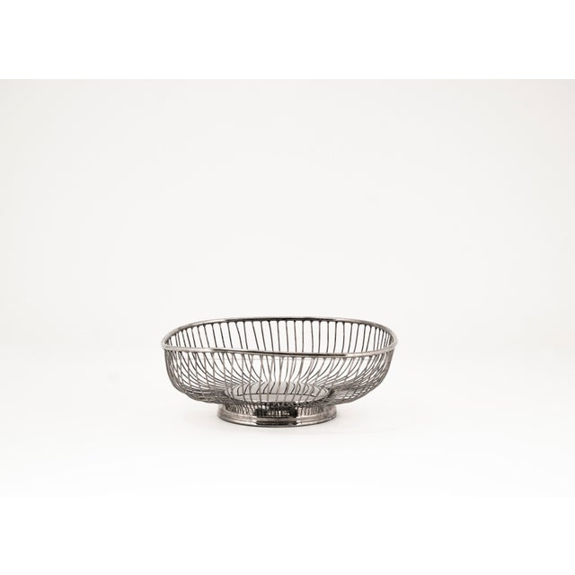 Mid-Century Modern Silver-Plated Wire Basket, 1950s For Sale - Image 9 of 9