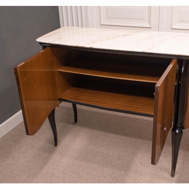 1940s Louis XV French Sideboard with Marble Top, 1940s For Sale - Image 5 of 14