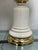 White Regency Crackle Column Table Lamps, Pair For Sale - Image 8 of 12