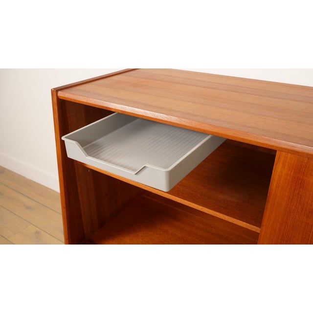 Wood Vintage Danish Highboard in Teak For Sale - Image 7 of 17