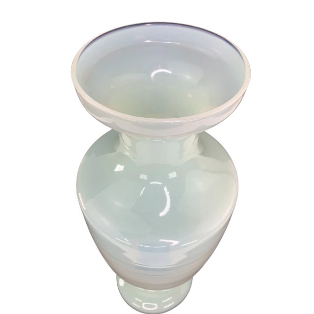 Large French White Opaline Glass Vase For Sale In Raleigh - Image 6 of 8