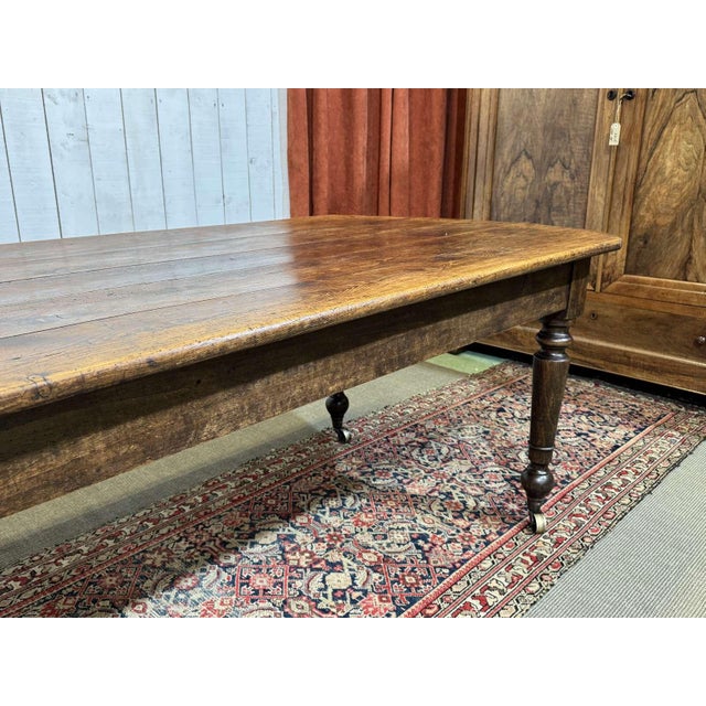 19th-Century Farmhouse Table with Fir Top and Poplar Base For Sale - Image 17 of 18