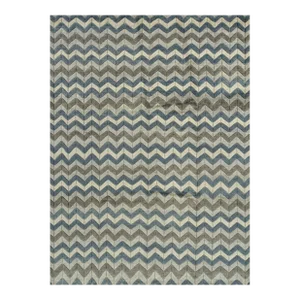 2020s Moroccan Chevron Rug 8'11'' X 12'1'' Gray Wool Hand-Knotted Carpet