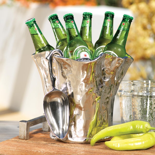 Kenneth Ludwig Chicago Artisan Aluminum Ice Bucket with Scoop