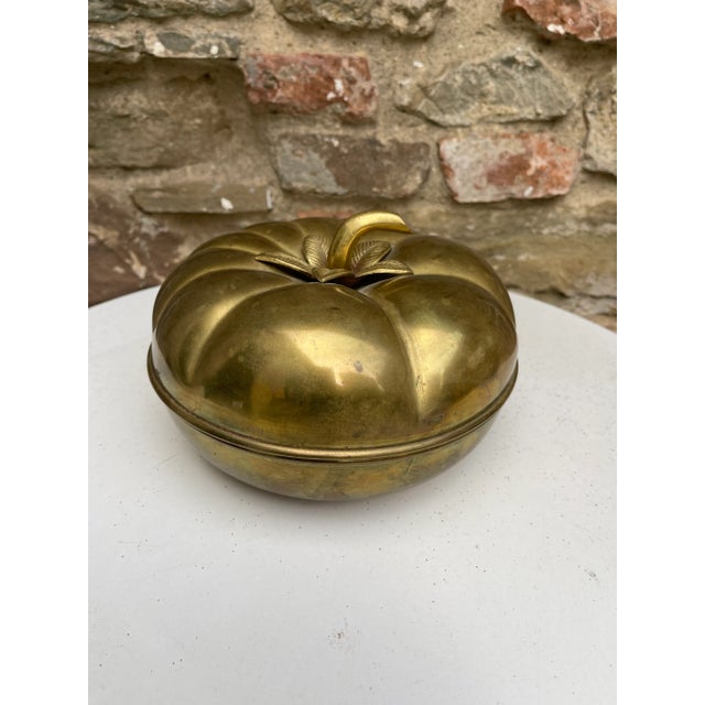Beautiful brass trinket bowl with lid. 1960s Italian.