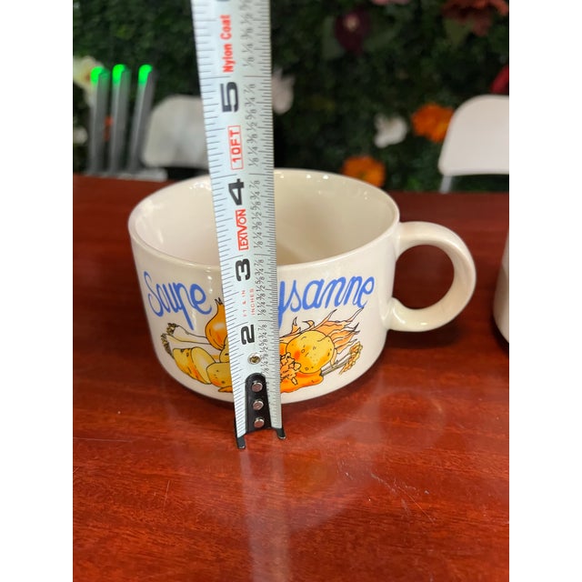 Farmhouse Vintage Farm Style Soup Bowls- Pair For Sale - Image 3 of 4