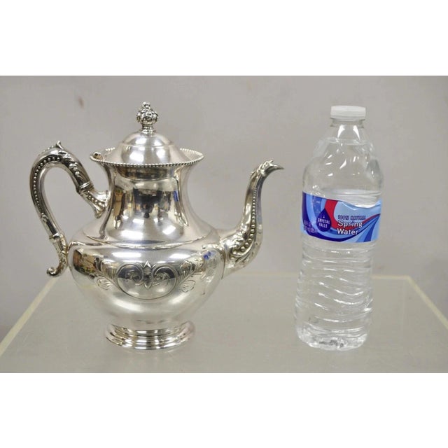 Antique Manhattan Silver Plate Co Silver Plated Tea Serving Set - 4pc Set For Sale - Image 11 of 12