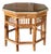Vintage Octagonal Bamboo and Cane Side Table With Glass Top For Sale
