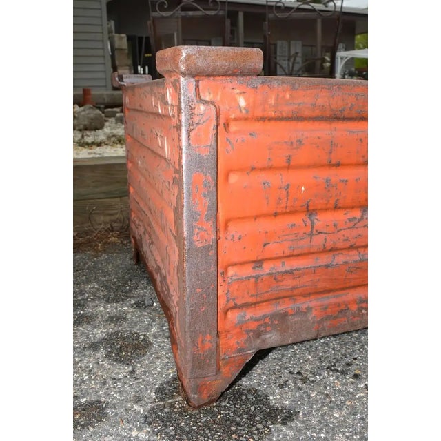 Great Steel Vintage planters purchased on 1st dibs. THe color has faded somewhat but in good condition.