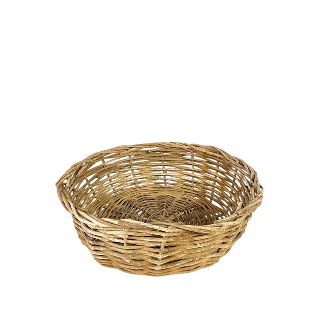 Nice larger size vintage French grape vine basket. Handwoven. Sourced in France.