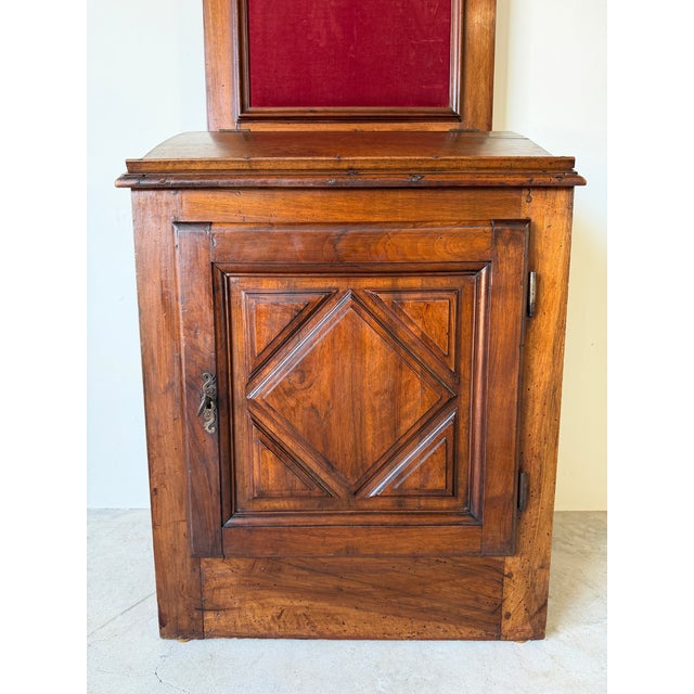 Late 18th Century 18th Century French Country Walnut Wood Cabinet With Carved Geometric Details For Sale - Image 5 of 12